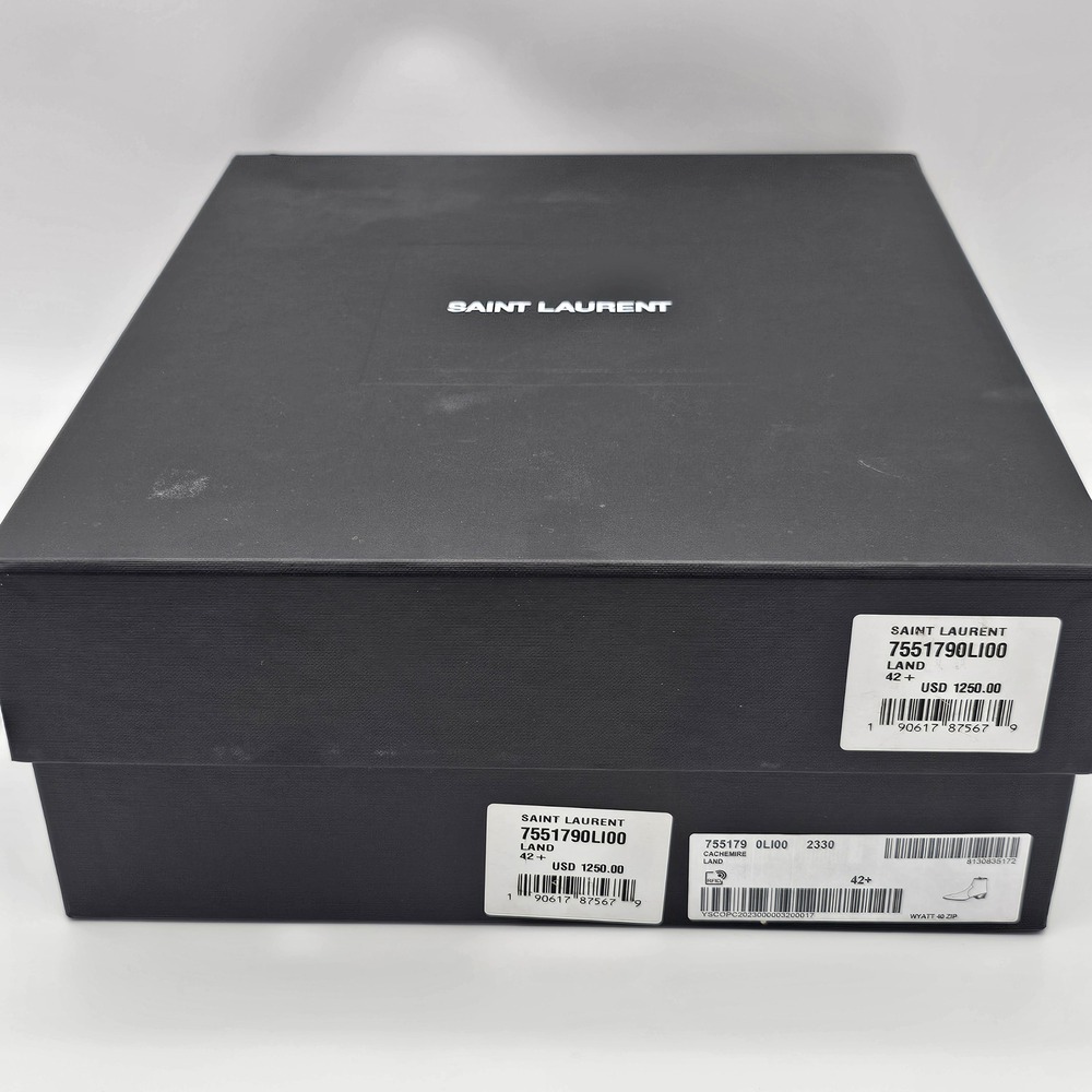 Saint Laurent Mens Wyatt 40 Zip Boot Suede Leather Ankle Tobacco Brown Size 9.5 - Picture 10 of 11